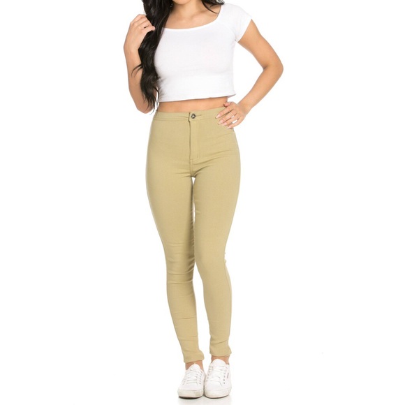 High Waist Skinny Stretchy Pants - Picture 2 of 8